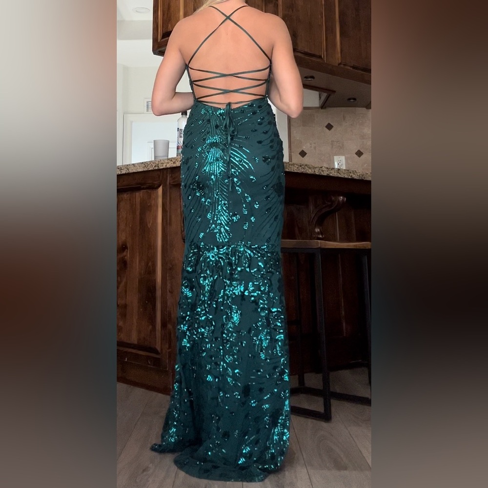 emerald green formal dress. worn once